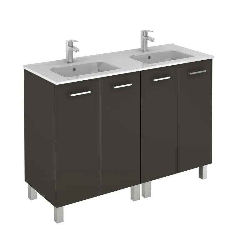 WS Bath Collections Logic 47.3'' Double Bathroom Vanity with Ceramic Top