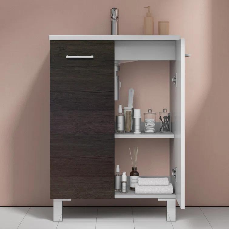 WS Bath Collections Logic 27.6'' Single Bathroom Vanity with Ceramic Top