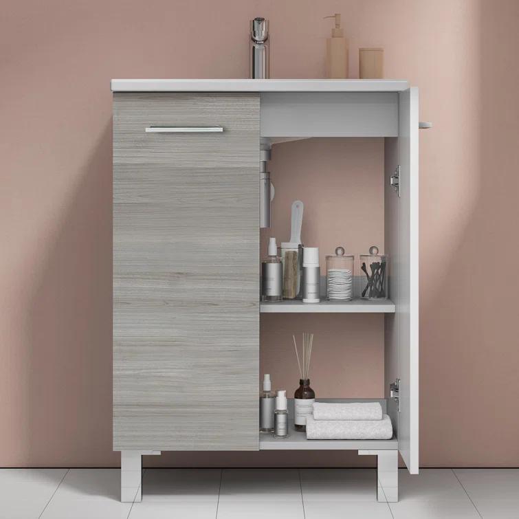 WS Bath Collections Logic 27.6'' Single Bathroom Vanity with Ceramic Top