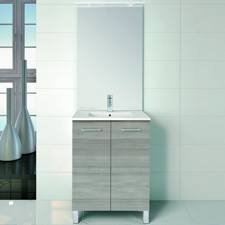 WS Bath Collections Logic 27.6'' Single Bathroom Vanity with Ceramic Top