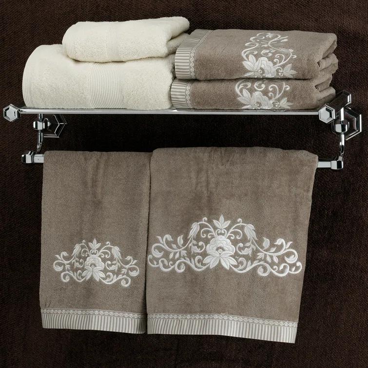 Nicole Metal Accent Shelf with Towel Bar