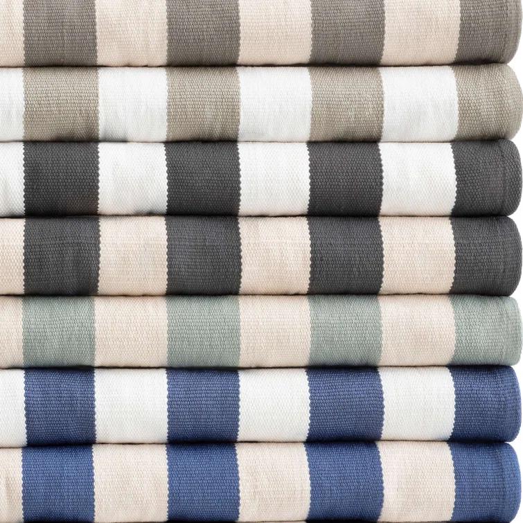 Catamaran Stripe Light Blue/Ivory Handwoven Indoor/Outdoor Rug