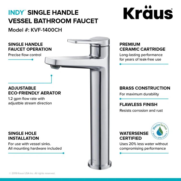 Indy Single Hole Bathroom Faucet
