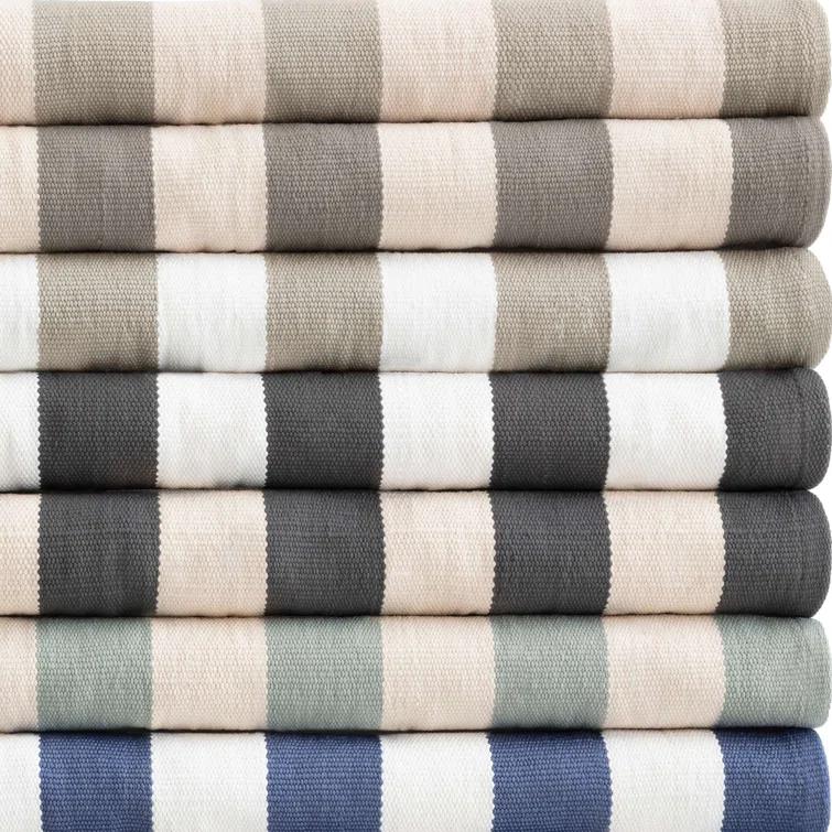 Catamaran Stripe Platinum/Ivory Handwoven Indoor/Outdoor Rug