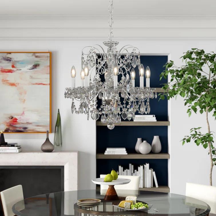 Century 8 - Light Glass Tiered Chandelier