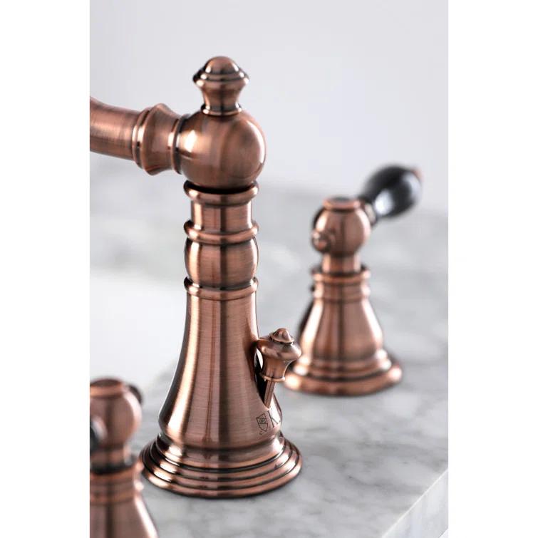 Kingston Brass Duchess Two-Handle 3-Hole Deck Mount Widespread Bathroom Faucet with Brass Pop-Up Drain