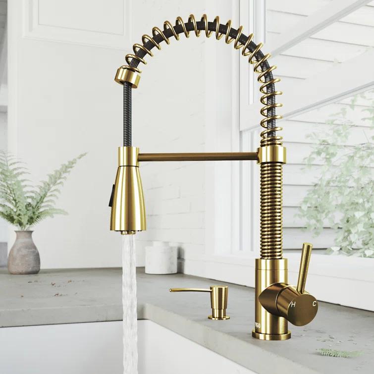 Brant Pull Down Single Handle Kitchen Faucet with Optional Soap Dispenser