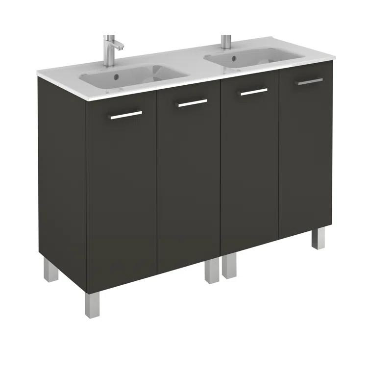 WS Bath Collections Logic 47.3'' Double Bathroom Vanity with Ceramic Top