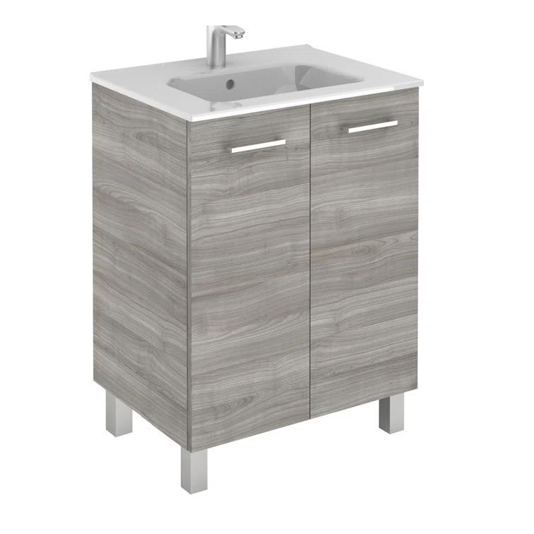 WS Bath Collections Logic 27.6'' Single Bathroom Vanity with Ceramic Top