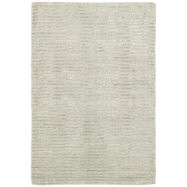 Cut Stripe Ocean Hand Knotted Viscose/Wool Rug
