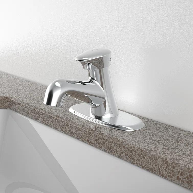 Easy-Push Single Hole Bathroom Faucet