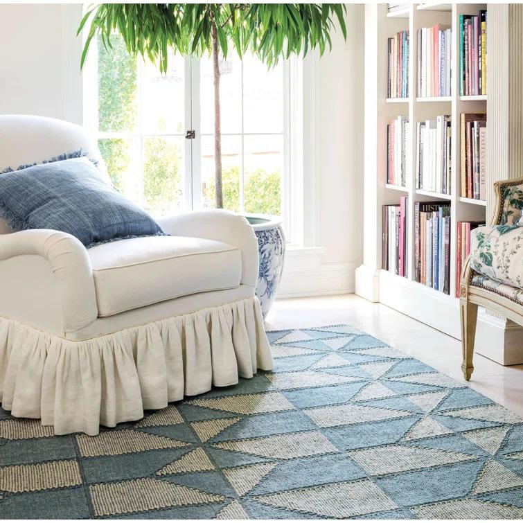 Ojai Blue Hand Loom Knotted Cotton Rug