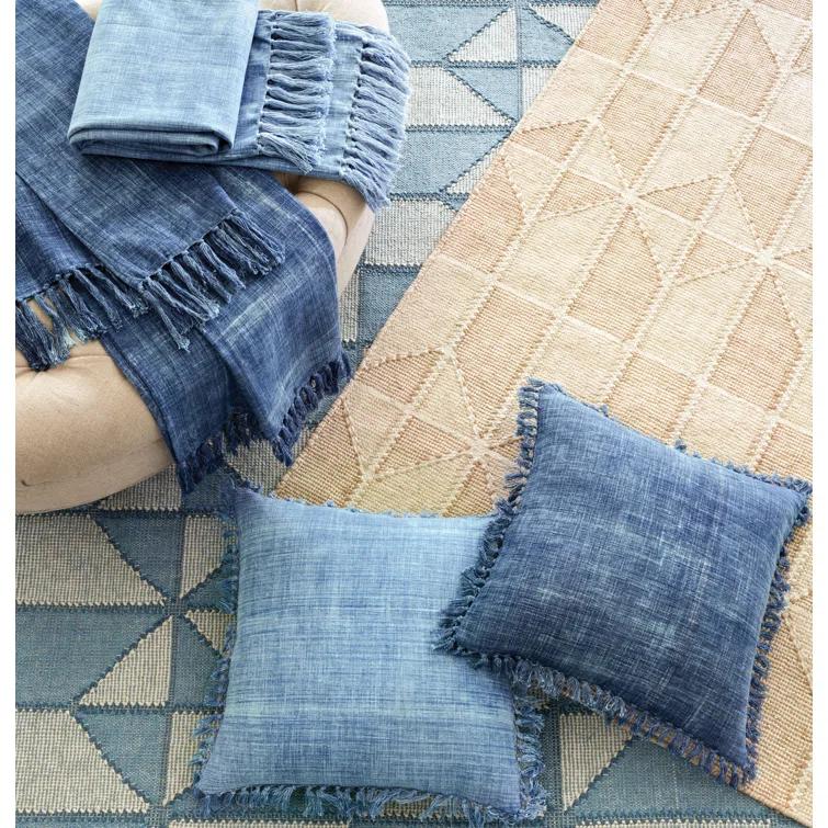 Ojai Blue Hand Loom Knotted Cotton Rug