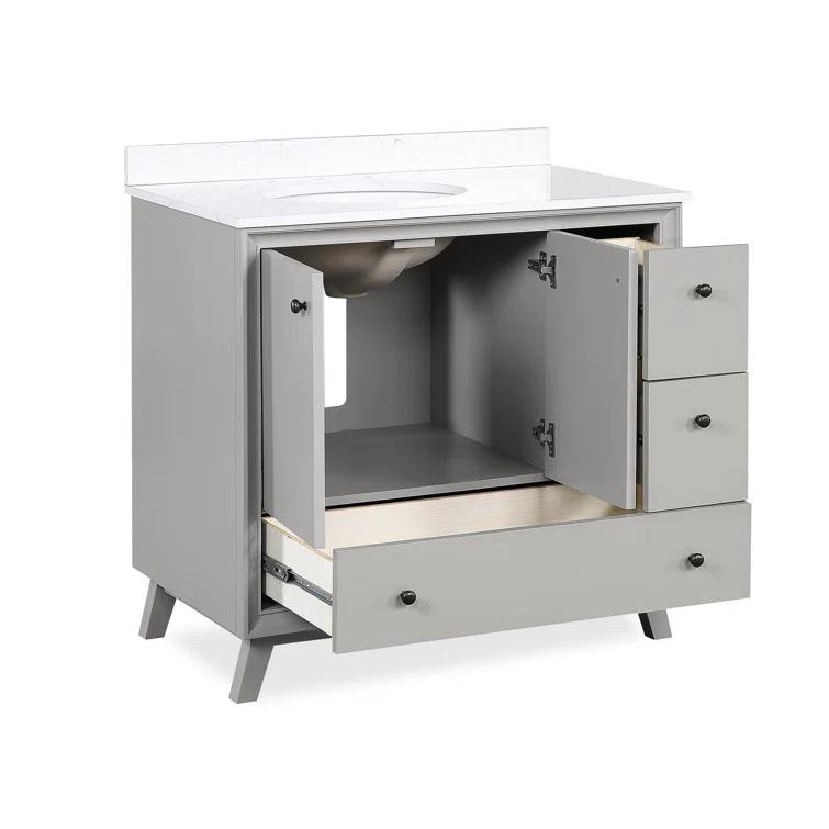 Bleeker 36'' Single Bathroom Vanity with Granite Top