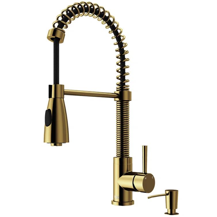 Brant Pull Down Single Handle Kitchen Faucet with Optional Soap Dispenser