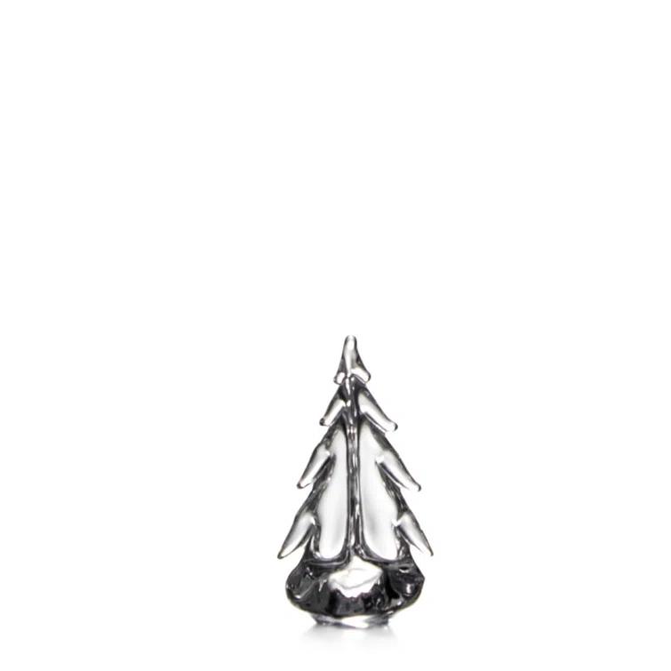 6 Inch Clear Glass Evergreen Tree Figurine