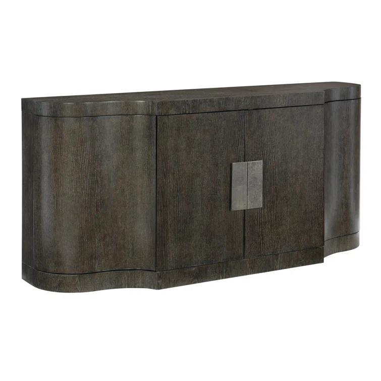 Transitional Cerused Charcoal Oak 72'' Sideboard with Silverware Drawer