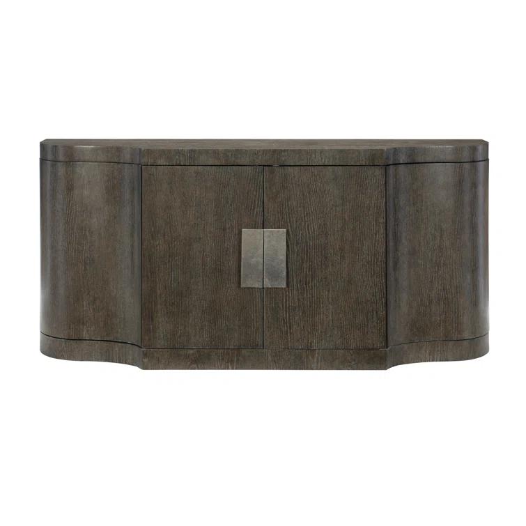 Transitional Cerused Charcoal Oak 72'' Sideboard with Silverware Drawer