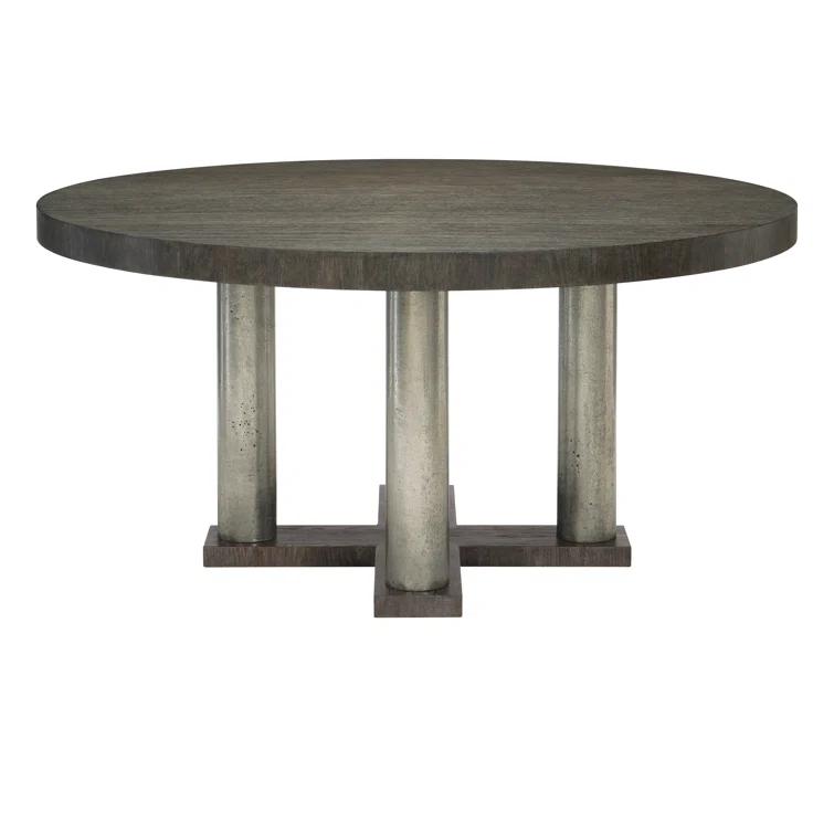 Linea Round Solid Wood Top Dining Table
