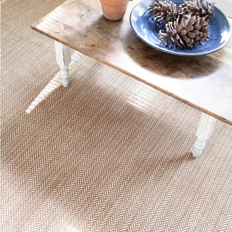 Herringbone Stone Handwoven Cotton Rug