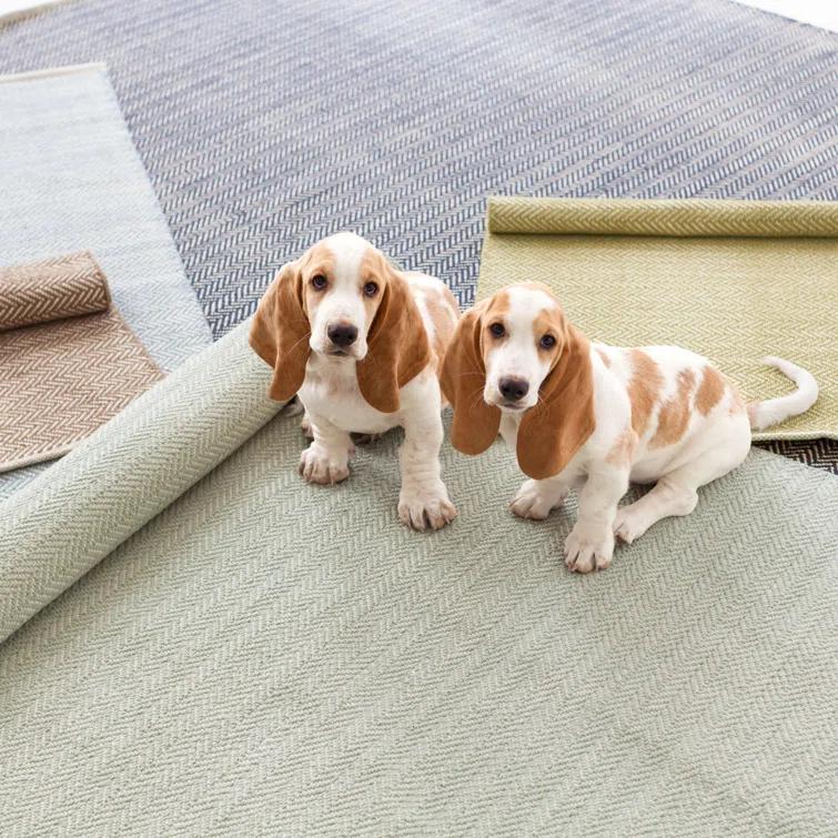 Herringbone Stone Handwoven Cotton Rug