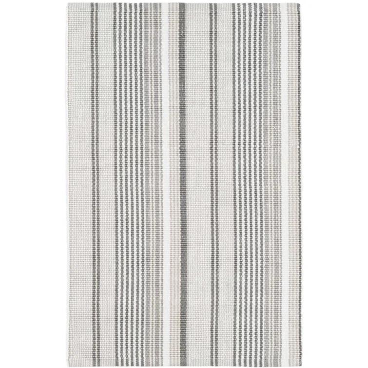 Gradation Ticking Handwoven Cotton Rug