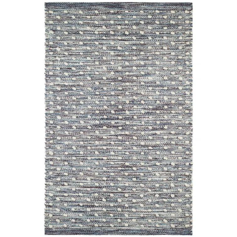 Hobnail Blue Handwoven Performance Rug