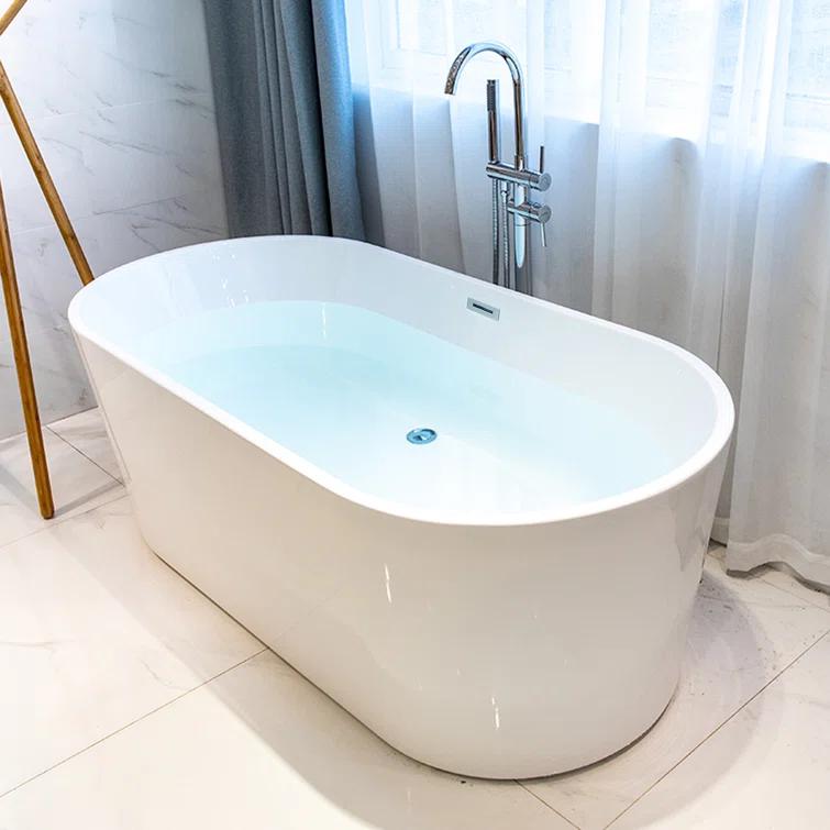Iris 59" x 30" Freestanding Soaking Acrylic Bathtub