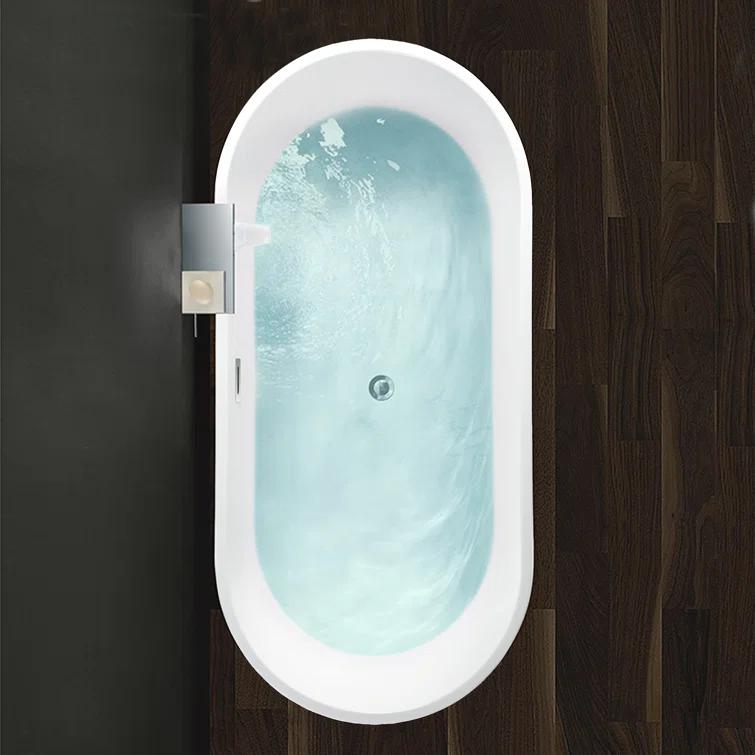 Iris 59" x 30" Freestanding Soaking Acrylic Bathtub