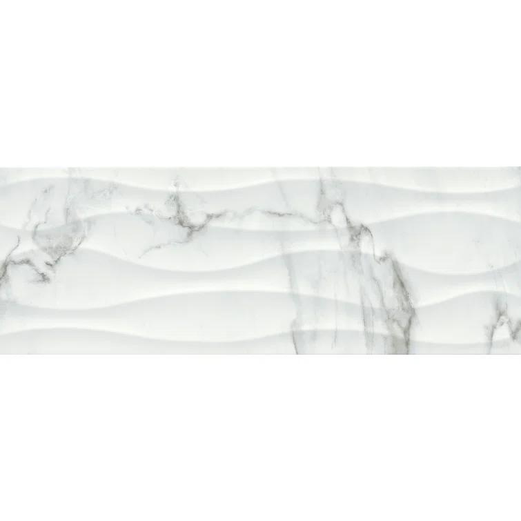 Emser Tile Sculpture Wav Venato 13 in. x 36 in. Glossy Ceramic Wall Tile (12.93 sq. ft./Case)