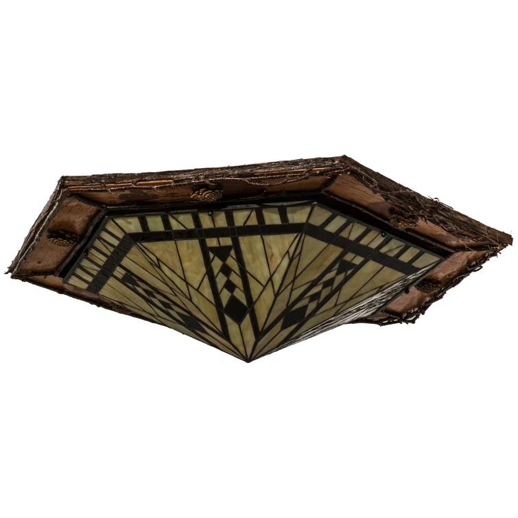 Rustic Lodge Glass Flush Mount