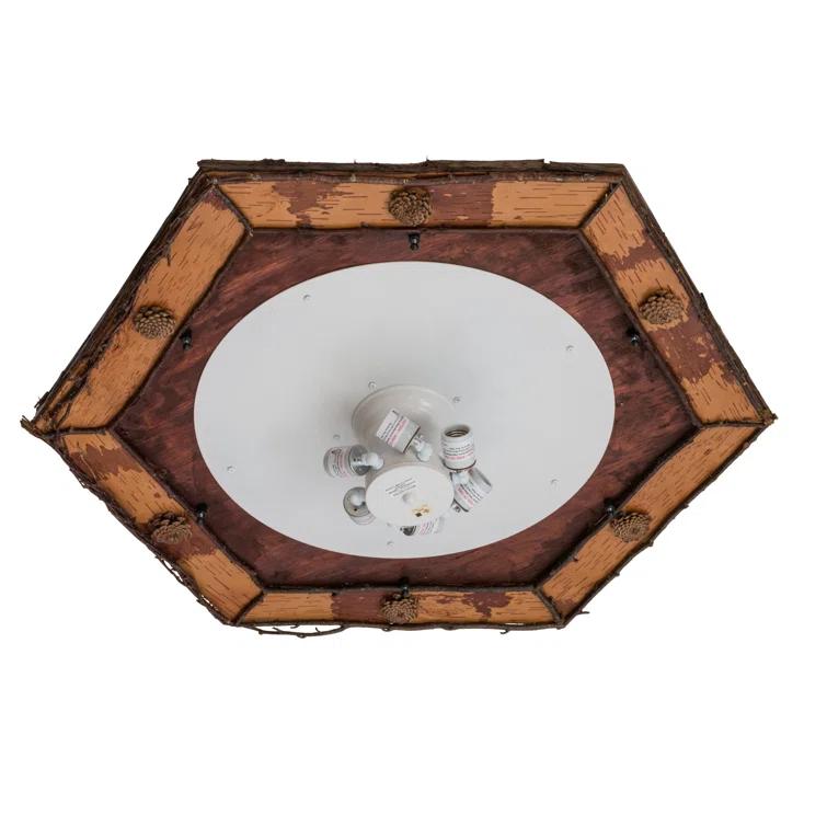 Rustic Lodge Glass Flush Mount