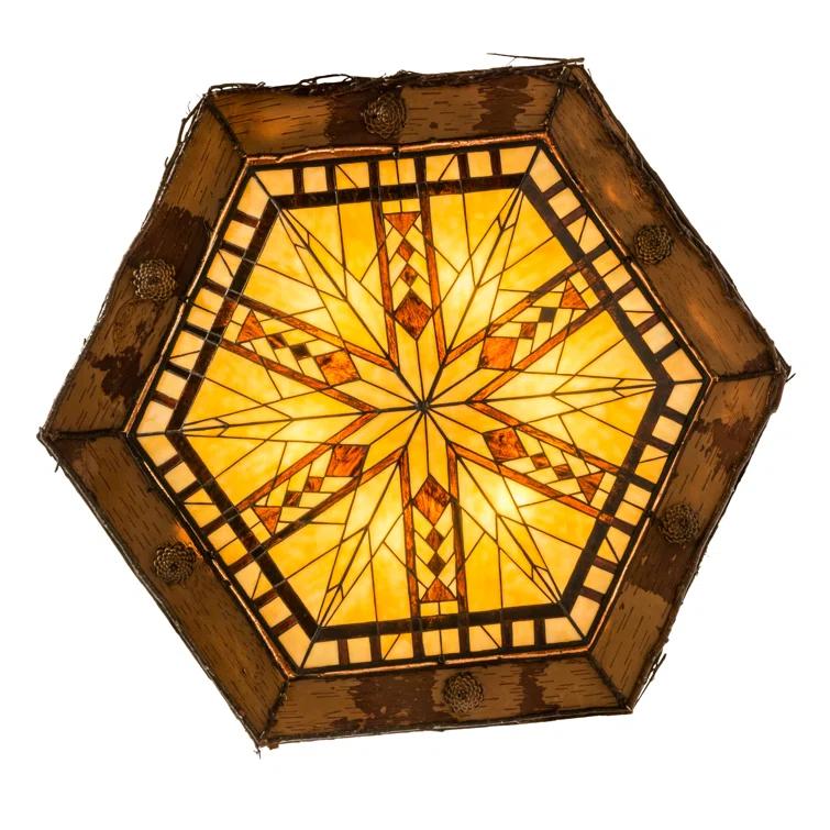Rustic Lodge Glass Flush Mount