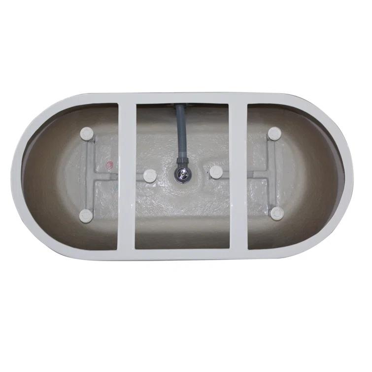 Iris 59" x 30" Freestanding Soaking Acrylic Bathtub