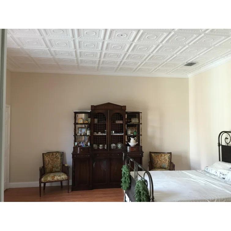 Romanesque Wreath 1.6 ft. x 1.6 ft. Polystyrene Glue-up Ceiling Tile
