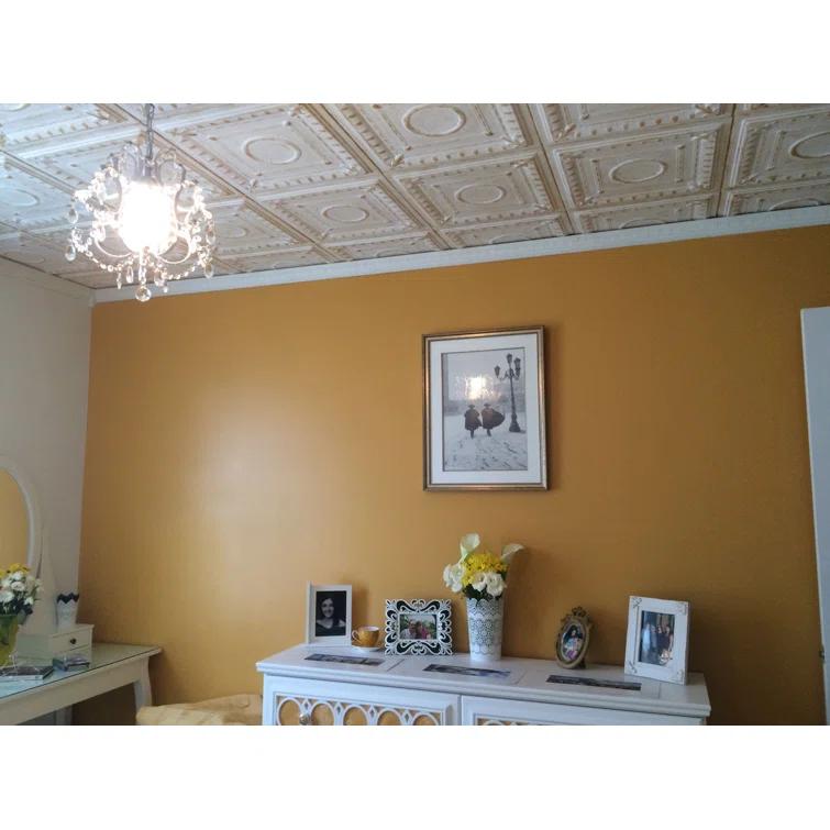 Romanesque Wreath 1.6 ft. x 1.6 ft. Polystyrene Glue-up Ceiling Tile