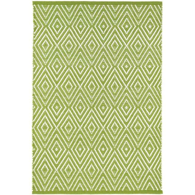 Diamond Sprout/White Handwoven Indoor/Outdoor Rug