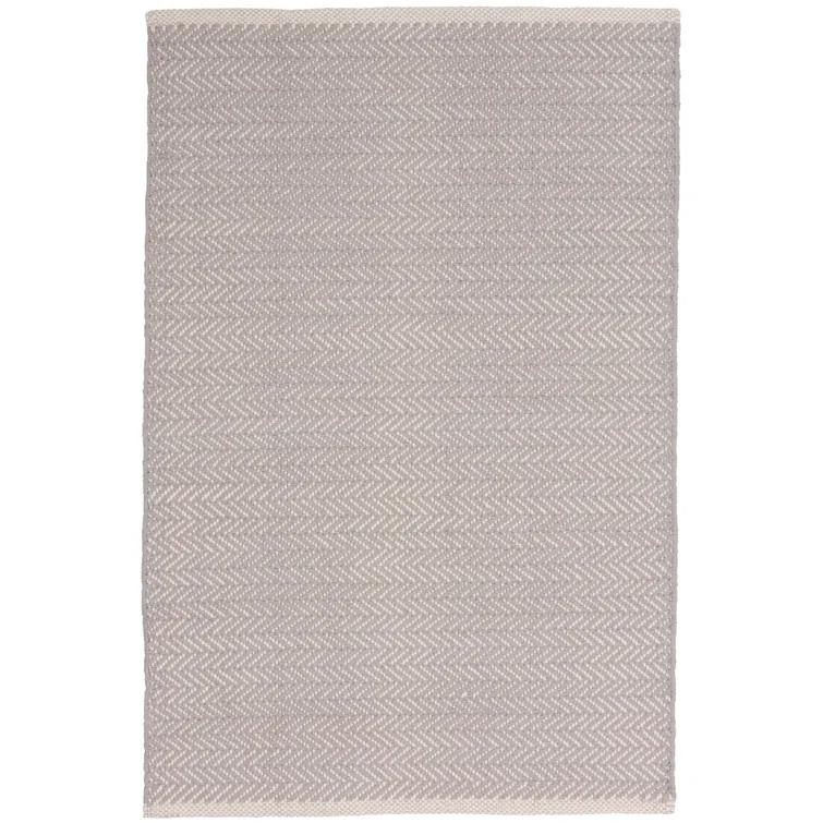 Herringbone Dove Grey Handwoven Cotton Rug