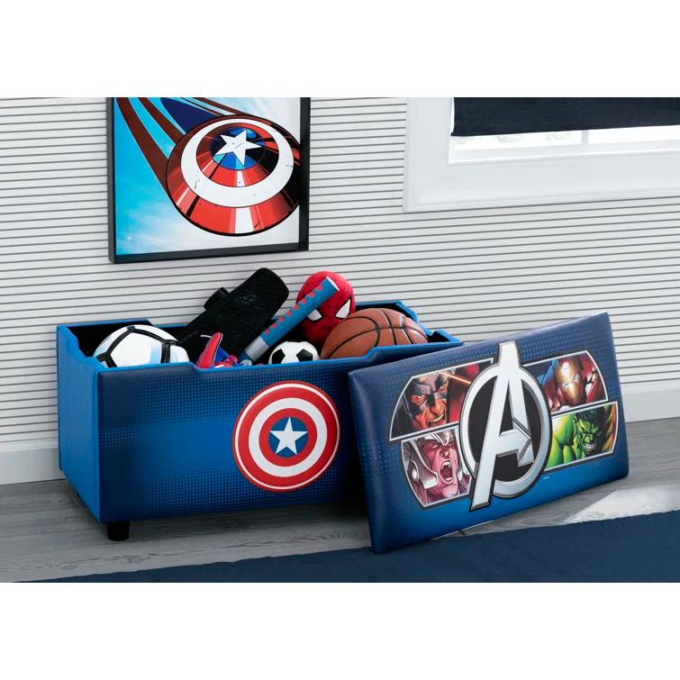 Delta Children Marvel Avengers Faux Leather Upholstered Storage Bench