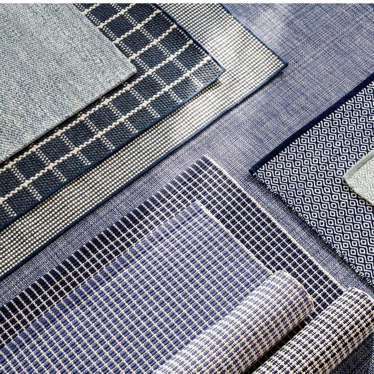 Gridiron Denim Handwoven Indoor/Outdoor Rug