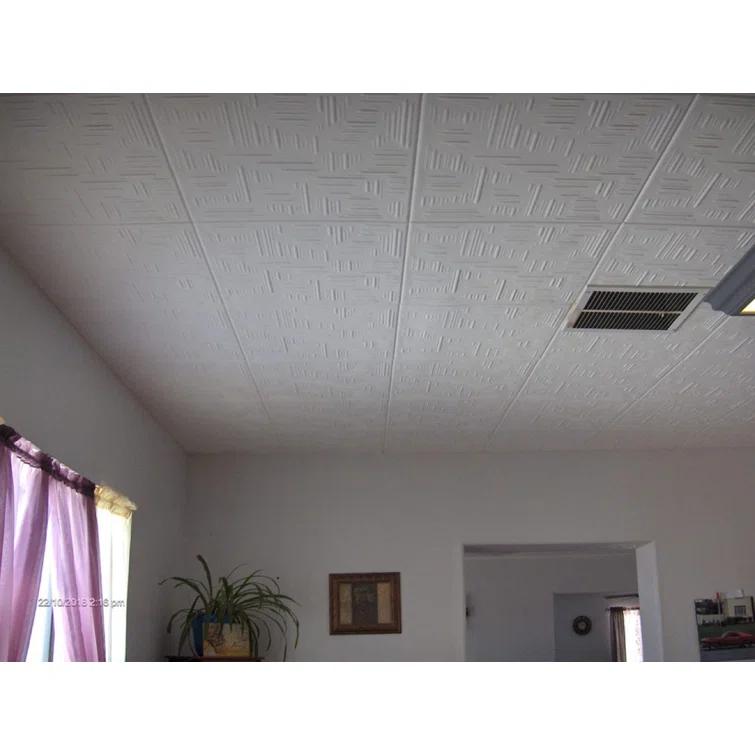 Country Wheat 1.6 ft. x 1.6 ft. Polystyrene Glue-up Ceiling Tile
