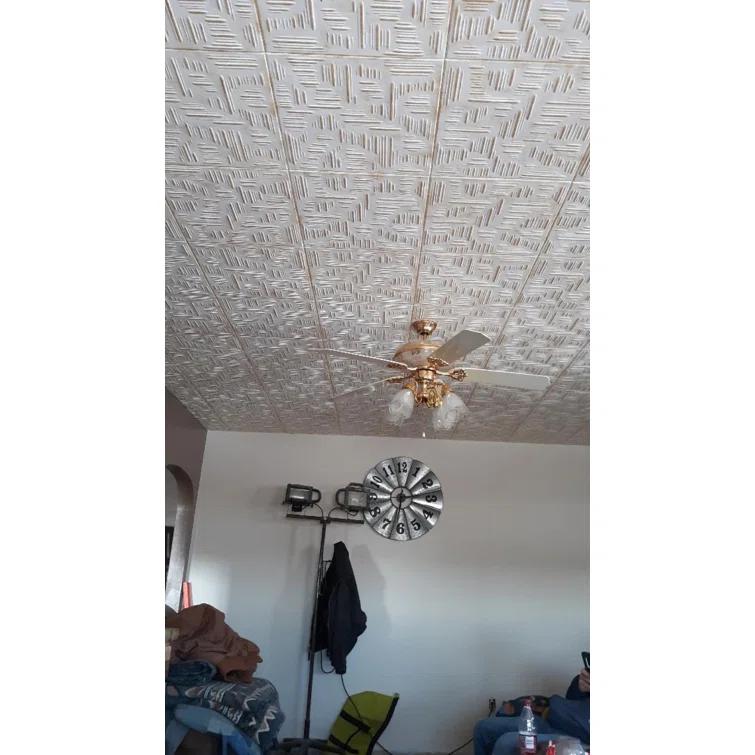 Country Wheat 1.6 ft. x 1.6 ft. Polystyrene Glue-up Ceiling Tile