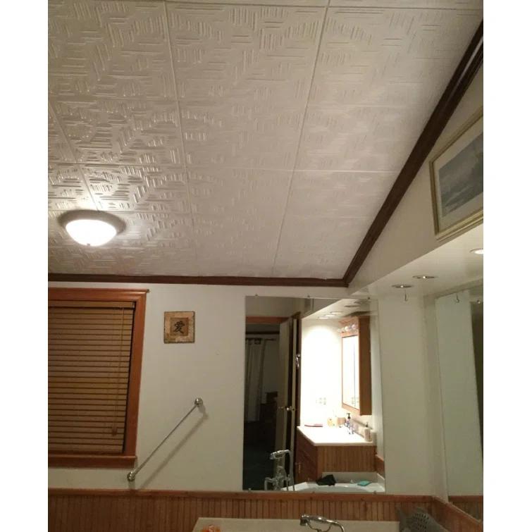Country Wheat 1.6 ft. x 1.6 ft. Polystyrene Glue-up Ceiling Tile