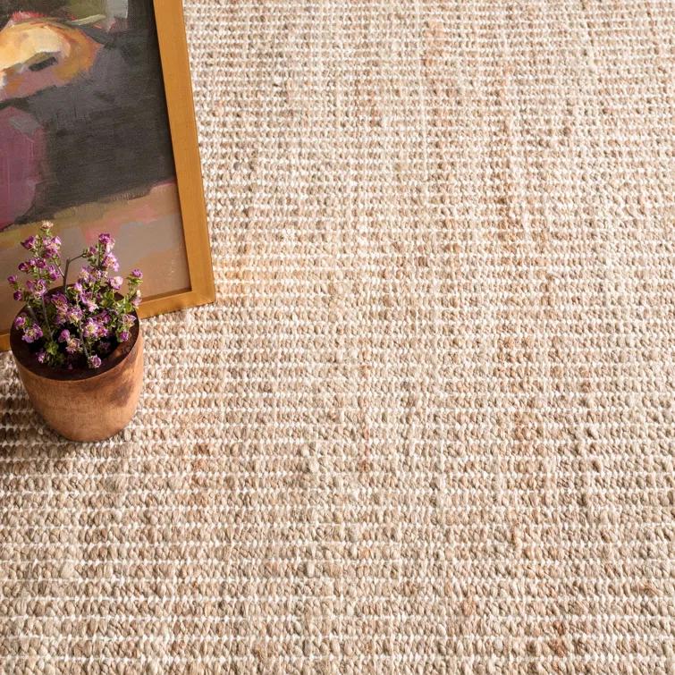 Gridwork Ivory Handwoven Jute Rug