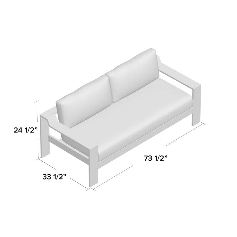 Stone Gray Teak Two-Seat Outdoor Couch