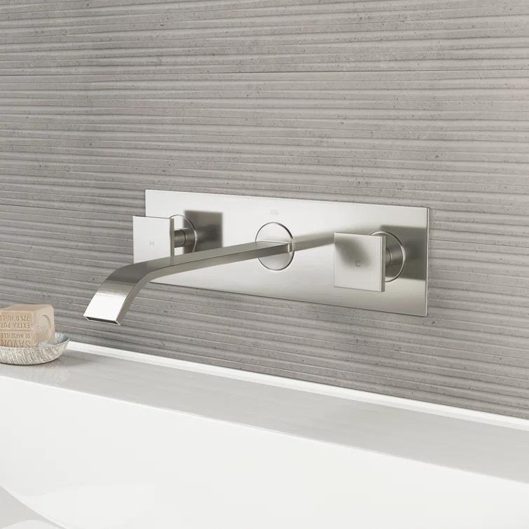Titus 3" H Two Handle WaterSense Wall Mount Bathroom Faucet