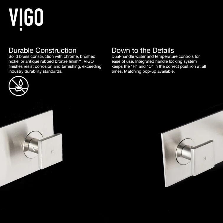 Titus 3" H Two Handle WaterSense Wall Mount Bathroom Faucet