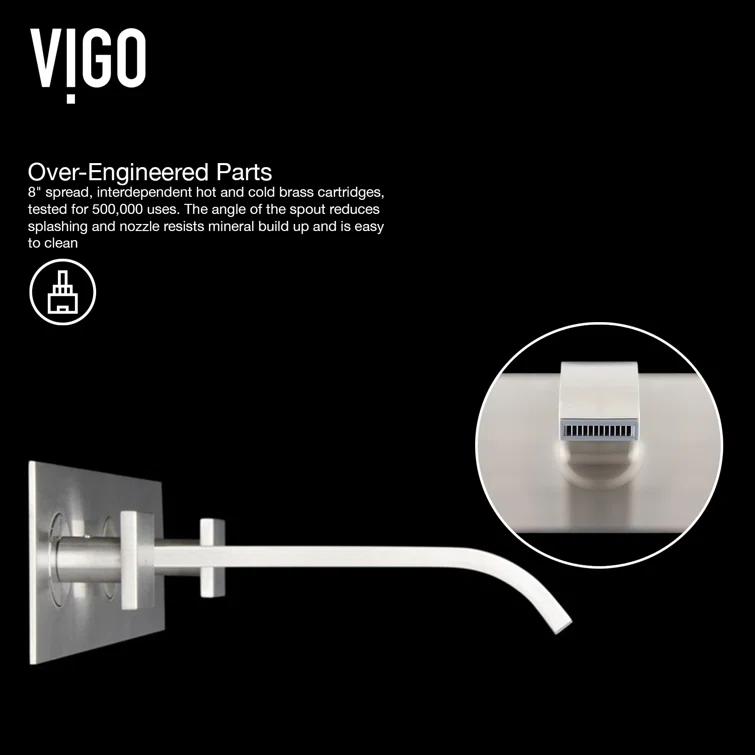 Titus 3" H Two Handle WaterSense Wall Mount Bathroom Faucet