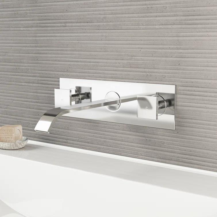 Titus 3" H Two Handle WaterSense Wall Mount Bathroom Faucet