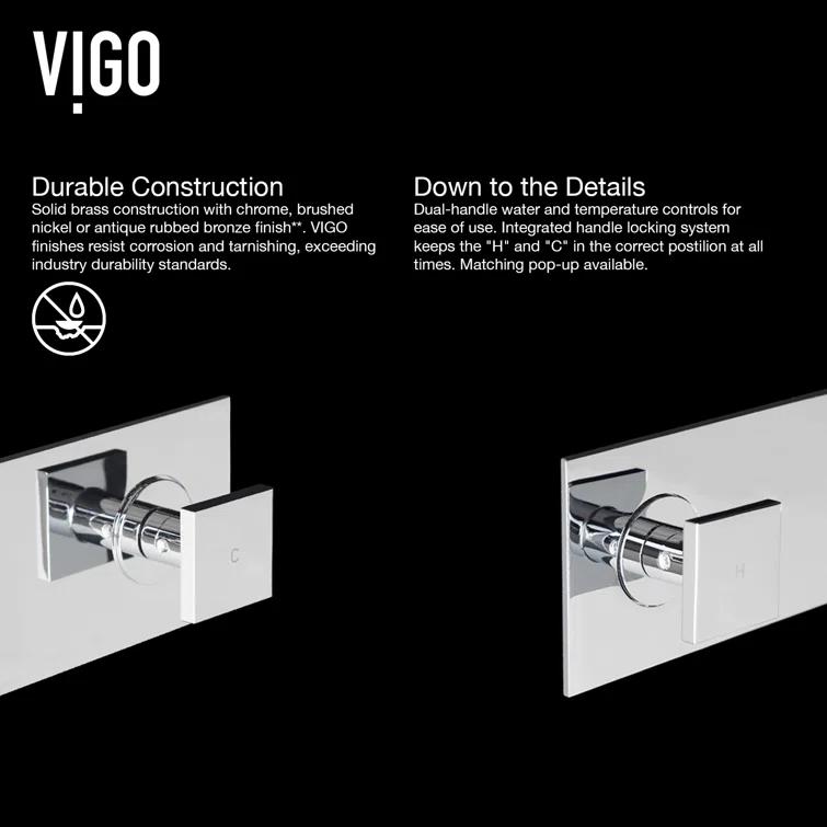 Titus 3" H Two Handle WaterSense Wall Mount Bathroom Faucet